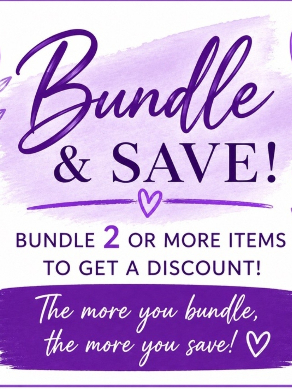 Bundle & Save Promotional Sign - Purple
